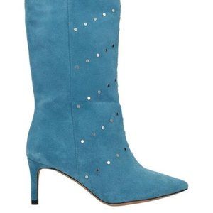 IRO Milliow Studded Blue Vintage Women's Ankle Leather Suede Boots Booties